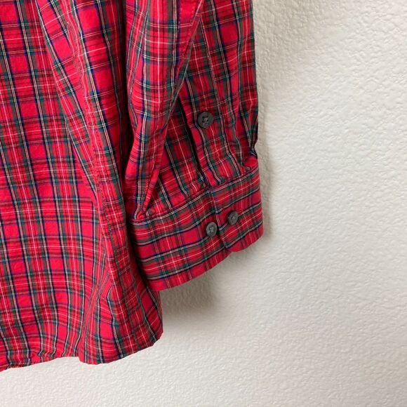 Club Room Men's Dress Shirt Size 14.5 Red Green Plaid Regular Fit Button Up - Picture 4 of 5